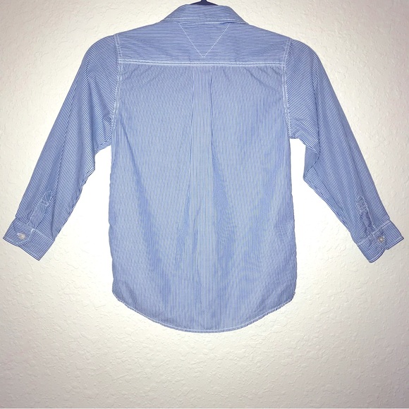 Kids Tommy Hilfiger Button -Up Pinstripe Shirt (Size 7) - Picture 2 of 5